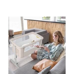 Portable Baby Bedside Bassinet Crib 5-Level Adjustable Height Travel Bag